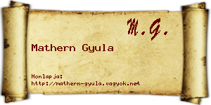 Mathern Gyula névjegykártya